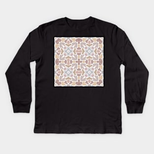 Floral Mauve, Grey, and Terra Cotta Tile | Spanish Inspired Kids Long Sleeve T-Shirt